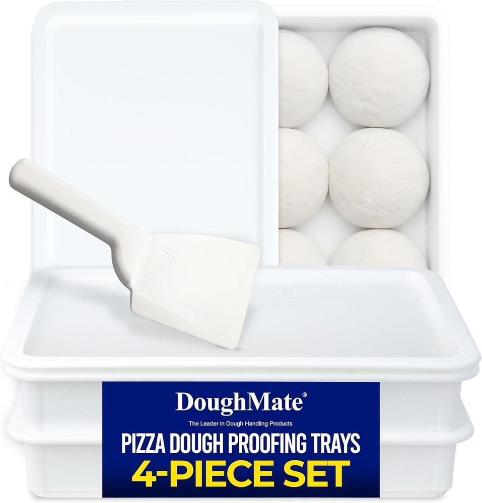 Household Pizza Dough Proofing Kit with Stackable Trays and Plastic Scraper