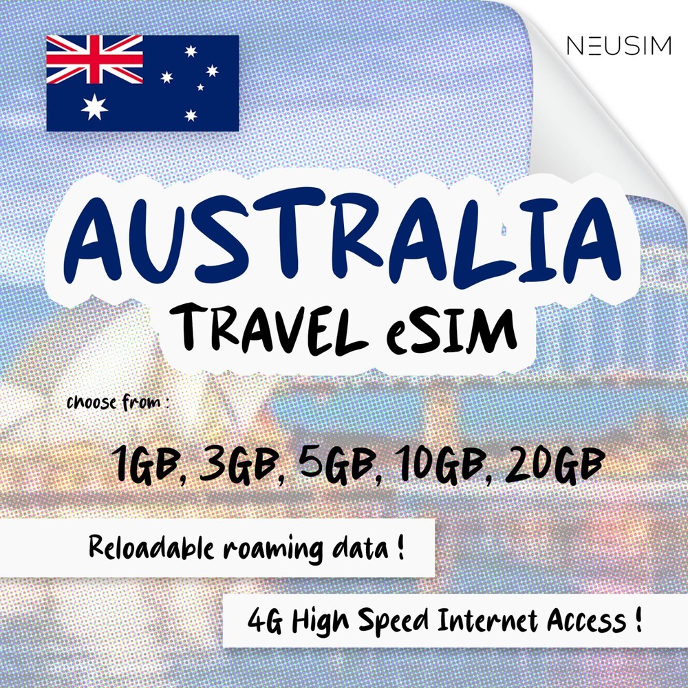 NeuSIM Australia eSIM 1-3GB Data | Same Day DELIVERY!
