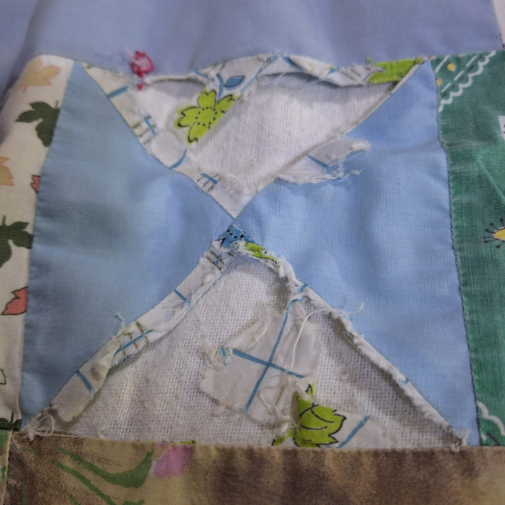VTG Handmade Patchwork Quilt Block Pattern 70"x90" Horse Theme Cutter Display