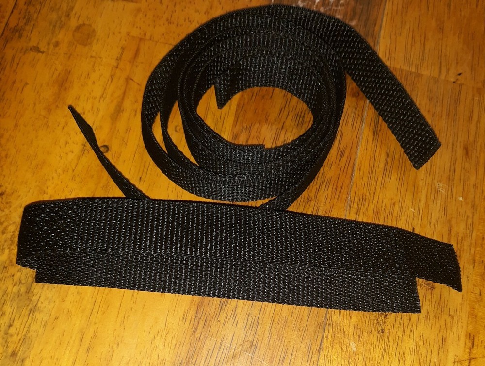 1" Black All-Purpose Nylon Webbing Strap  precut 40" (10 straps)
