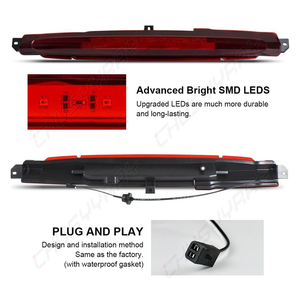 LED 3rd Brake Light High Mount Stop Light Assembly For Buick Rainier 2004-2007