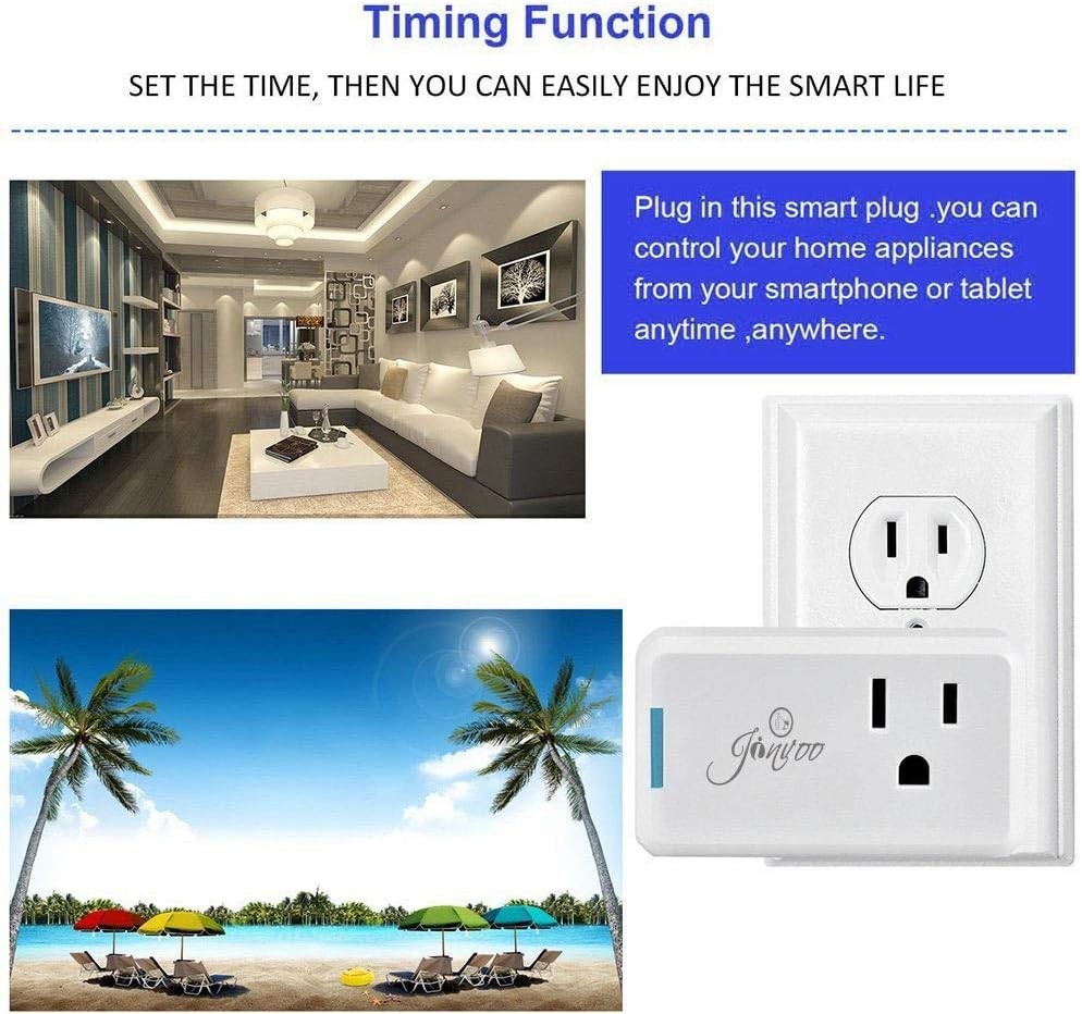 2 Pack WiFi Ultra Plug Wireless Outlet Remote Control 120V Smart Socket