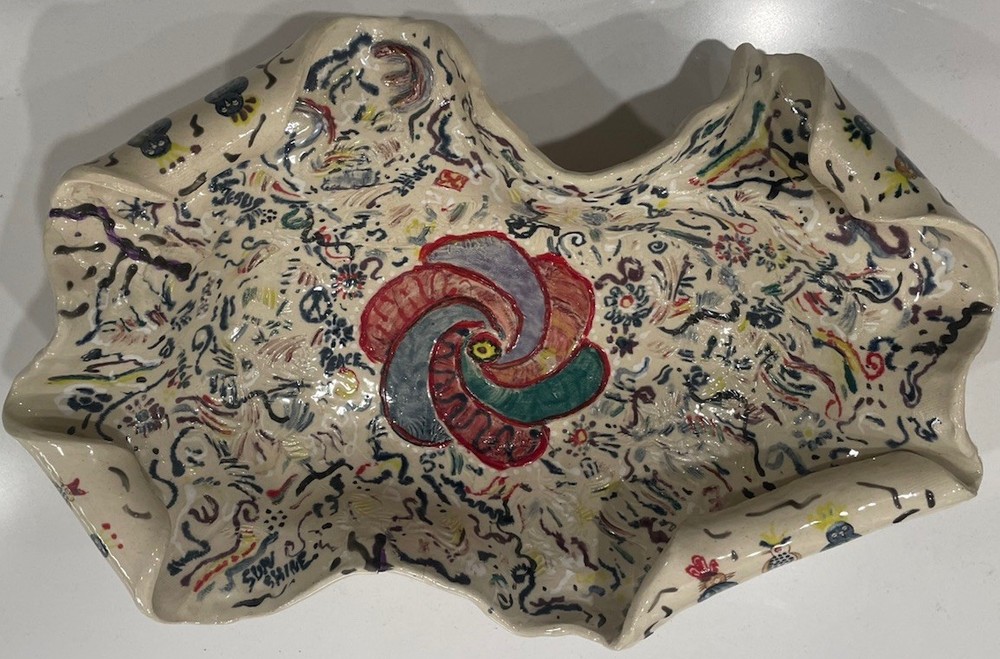 Studio Pottery Handmade Ceramic Tray Catch-All Glazed Decor Bathroom Kitchen