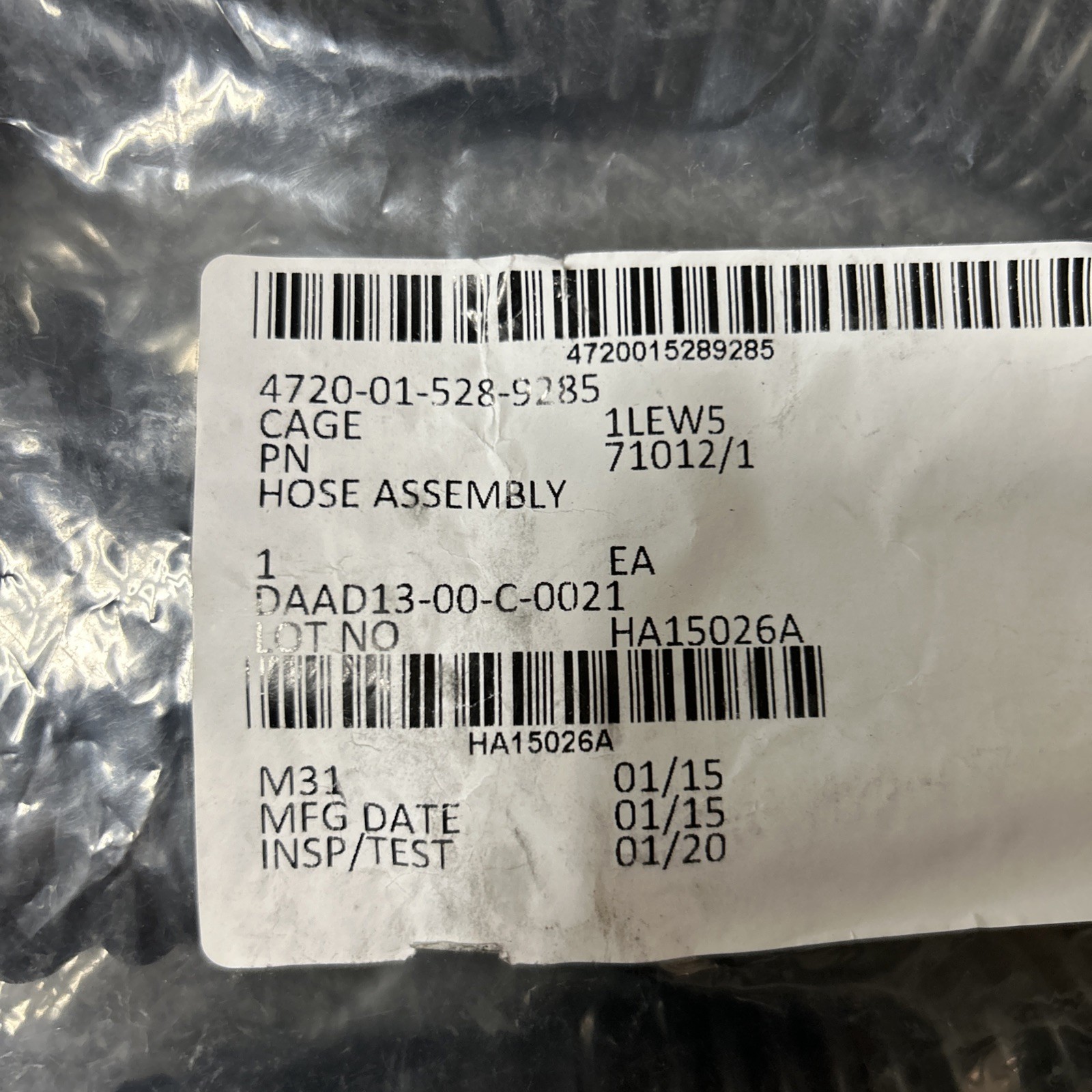 US ARMY AVON M50/M61 GAS MASK HOSE ASSEMBLY NEW IN WRAPPER