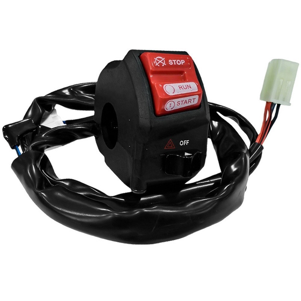 Black Motorcycle Start Stop Button 6.6x6.2x3.3cm Engine Control Switch