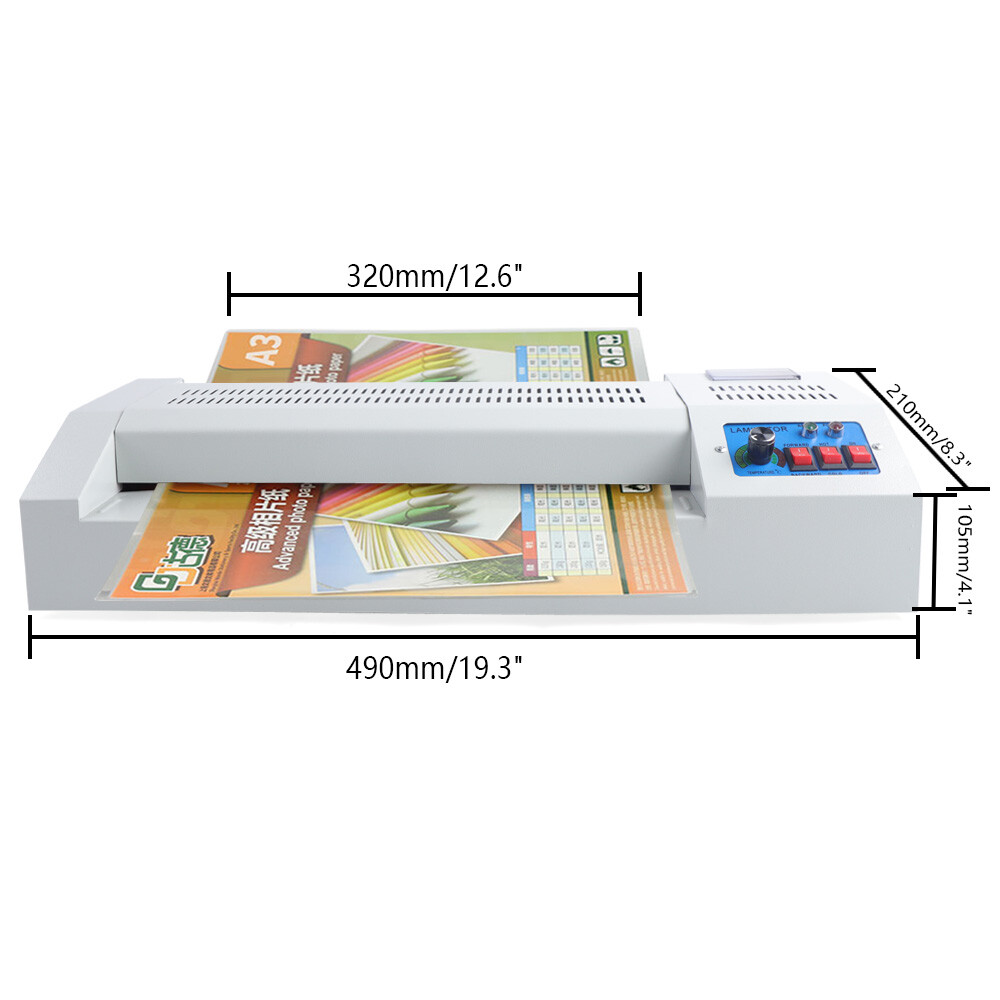 13" Laminating Machine A3 A4 Thermal Laminator Machine 4 Roller Hot Cold Film