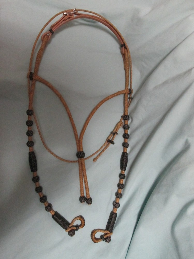 Rawhide Split Brow Band Headstall - Oklahoma Style
