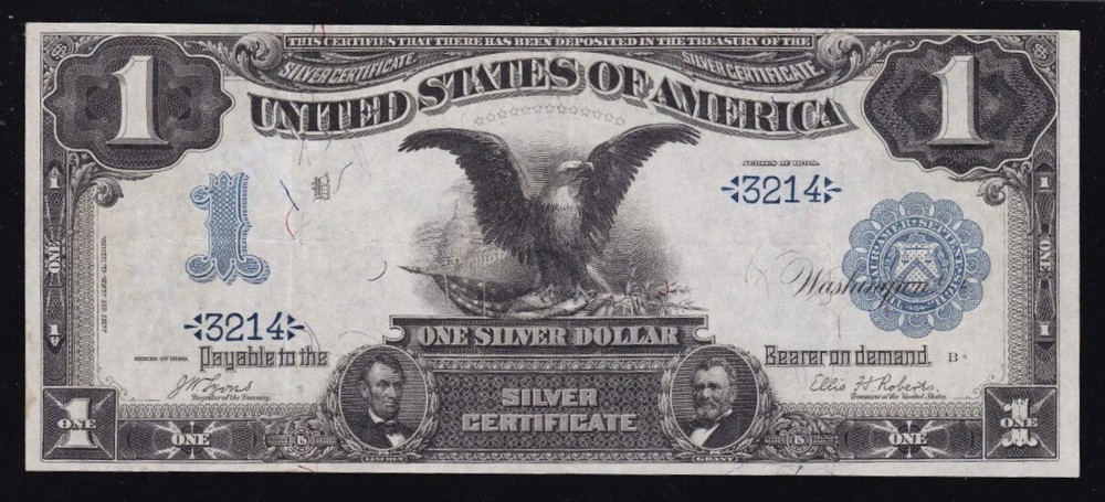 1899 $1 🇺🇸 Silver Certificate ( 4 Digit )( Unique & Gorgeous Example ) RARE