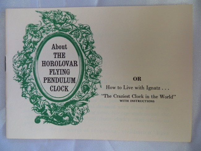 About The Horolovar Flying Pendulum Clock Booklet
