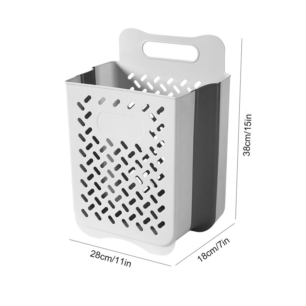 Collapsible Plastic Laundry Hamper with Carry Handle for Bathroom Clothes