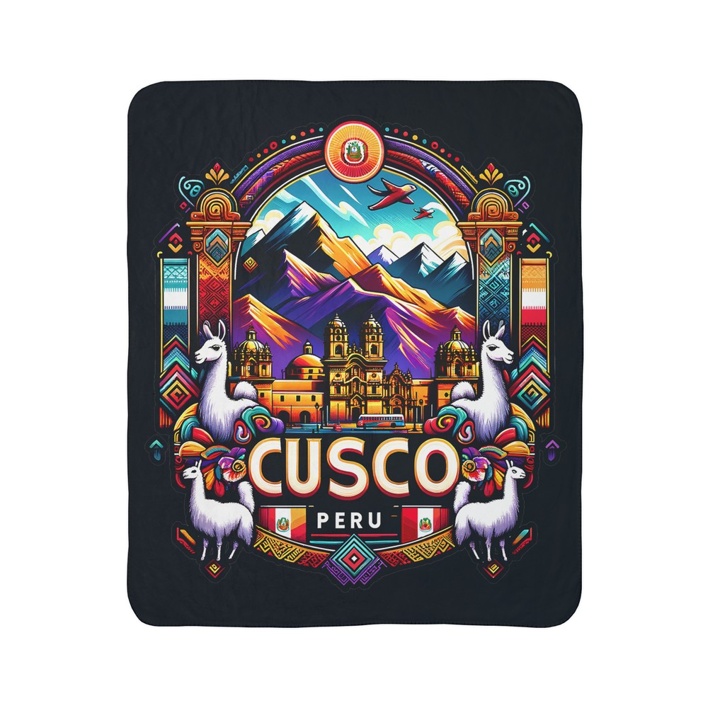 Cusco Peru Fleece Sherpa Blanket