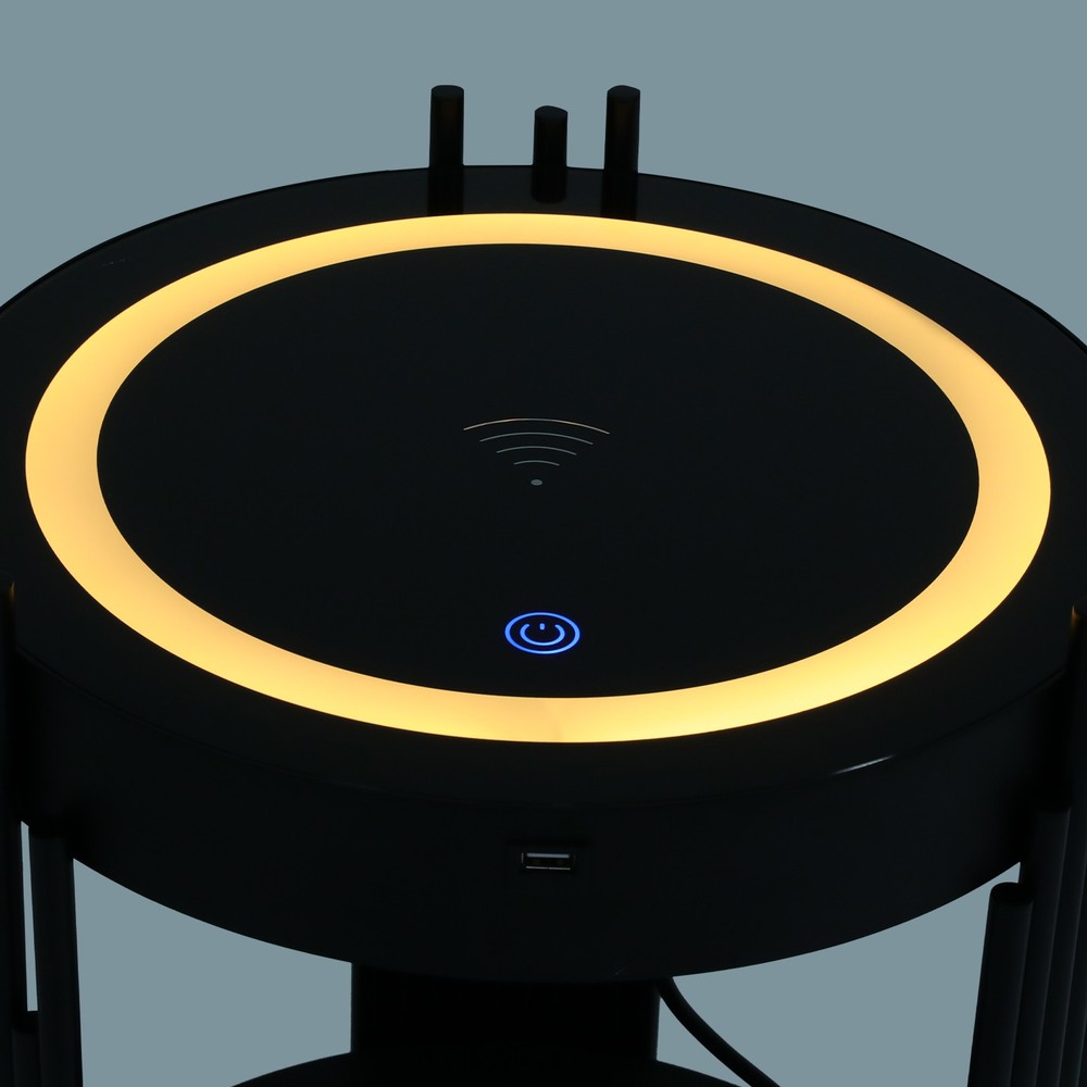 Smart Nightstand With Wireless Charging Station Bedside Table LED Side/End Table