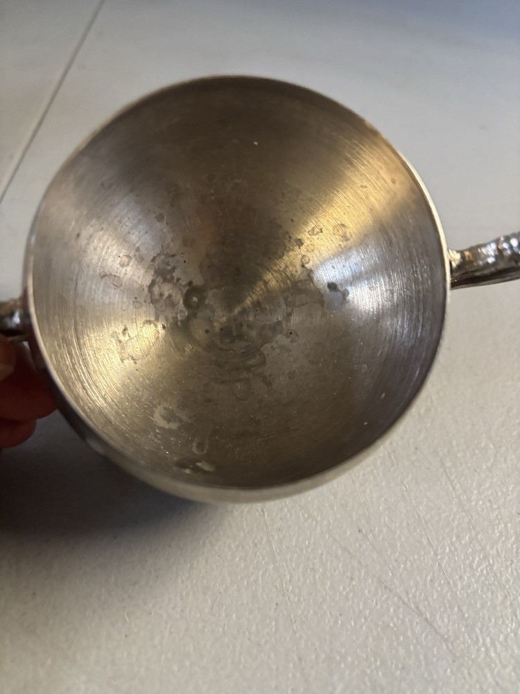 Unbranded Silver-Plated Footed Sugar Bowl And Creamer Pitcher