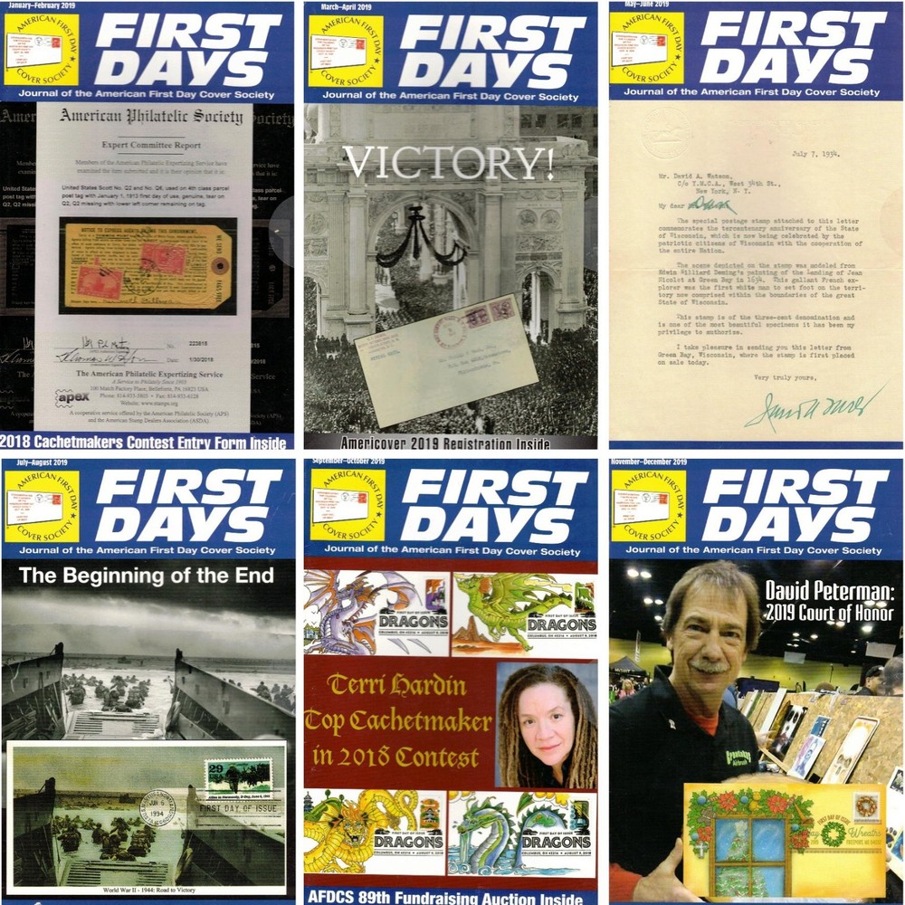 FIRST DAYS, 2019, 6 Issues, First Day Covers, Philatelic Stamp Collecting, AFDCS