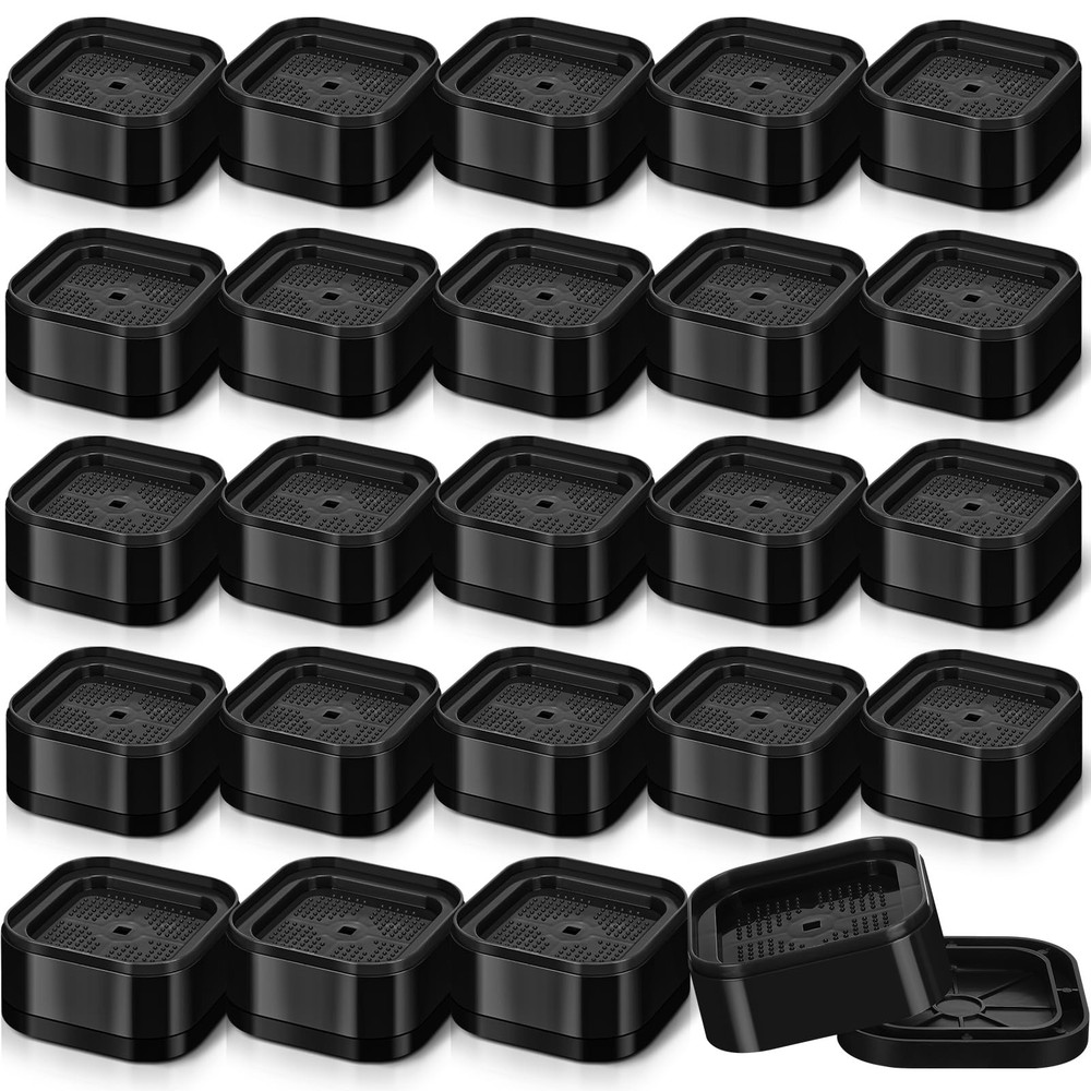 24 Pack Furniture Risers Adjustable Bed Desk Leg Risers 1.38" Stackable Heavy...
