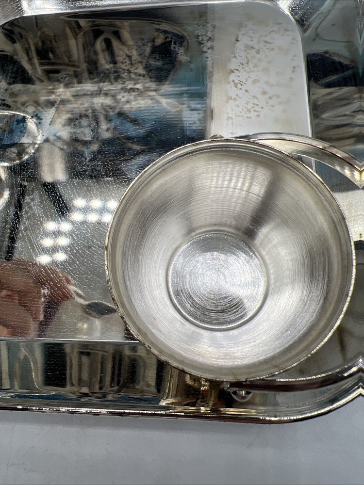 Godinger Silver Art Watering Can 4 pcs Mini Coffee Set Silver Plated No# 1652