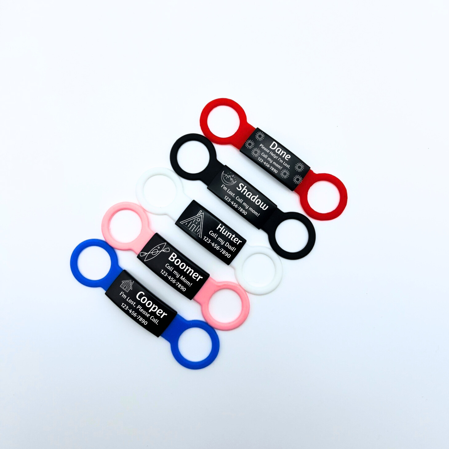 Personalized Slide-On Collar Pet ID Tag, Dog Cat Tag with Name + Contact Info