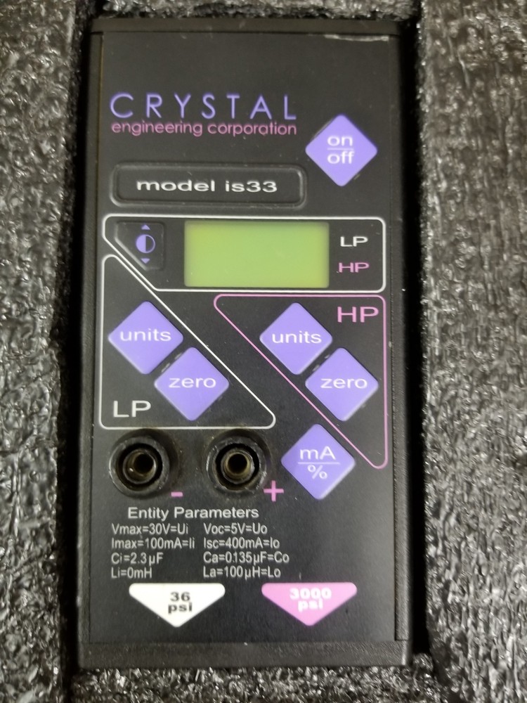 Crystal Engineering Model IS33 Dual Sensor Calibration Gauge 36/3000 PSI