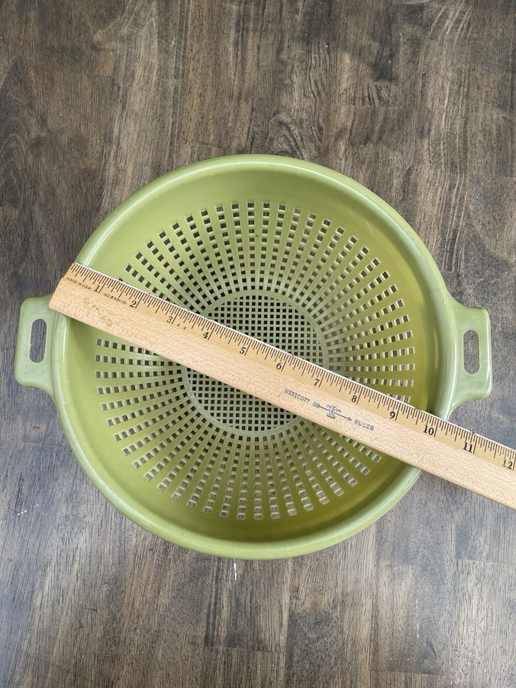 Vintage Avocado Green Max Klein Co Strainer Colander