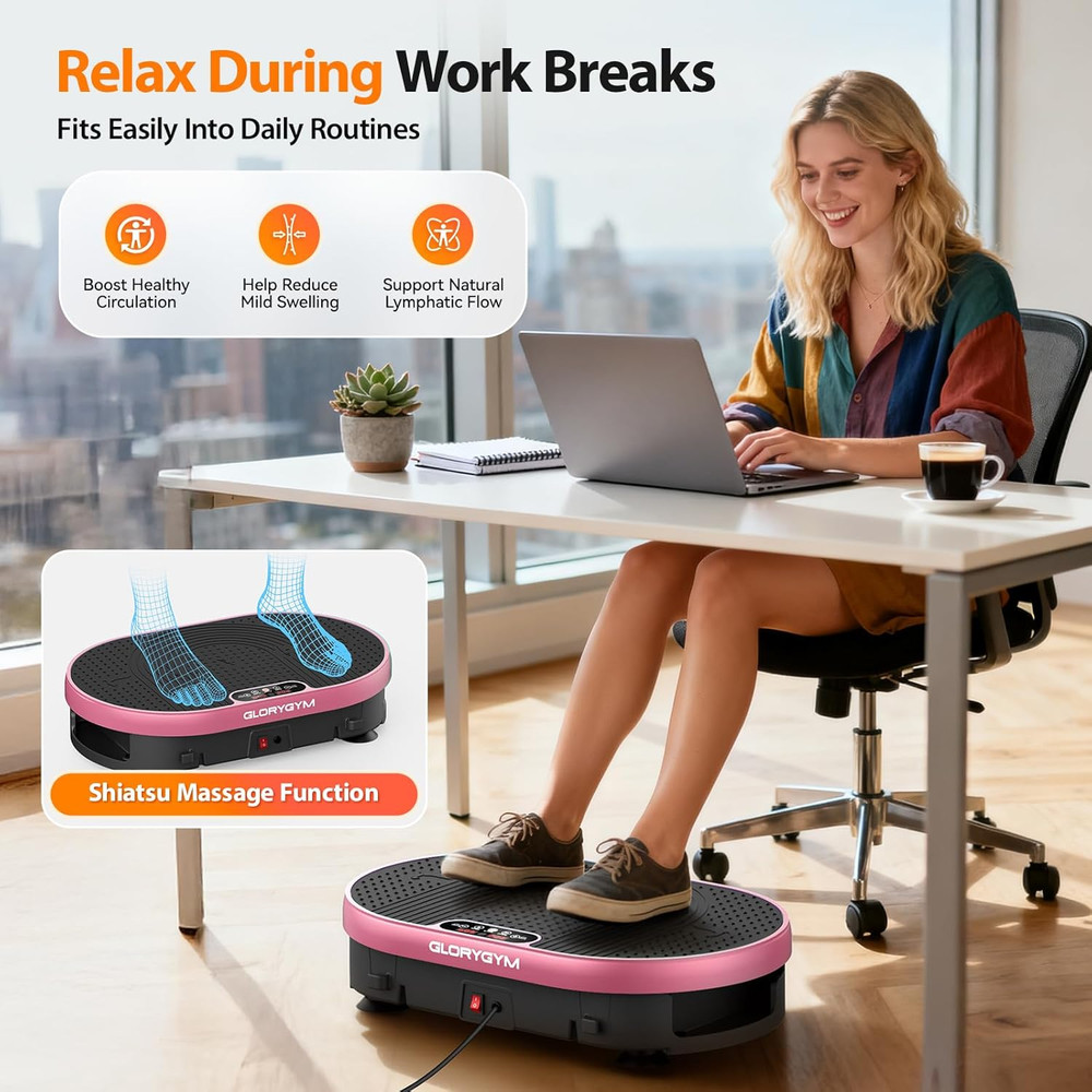 Vibration Plate Exercise Machine, 120 Speed Levels, Compact Design