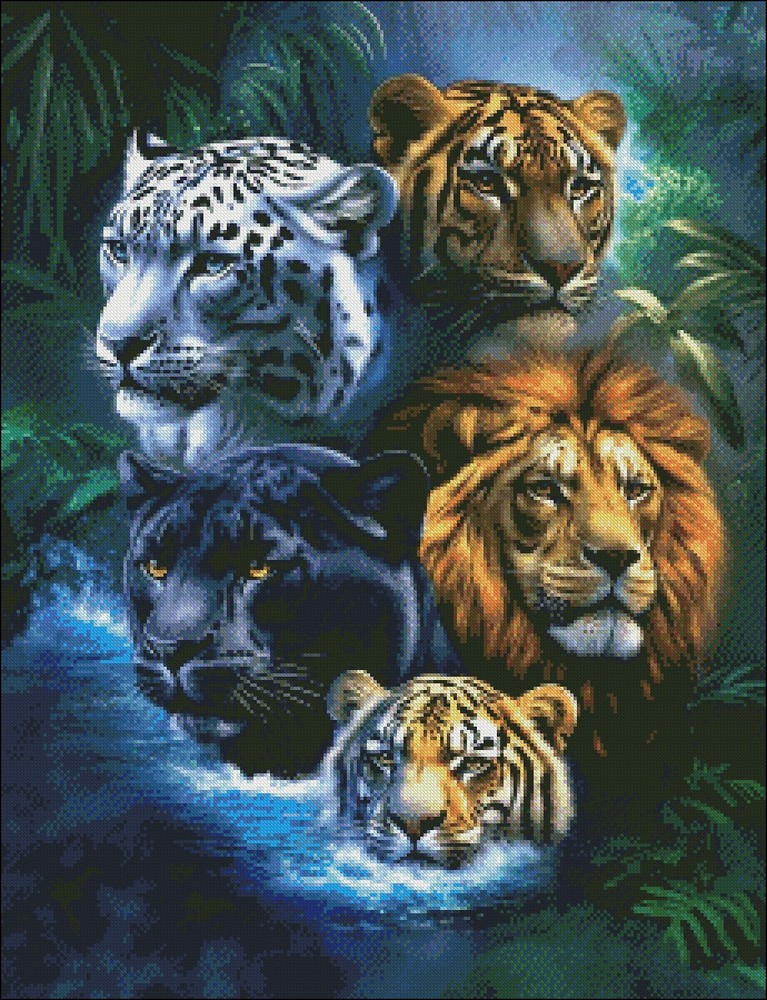 Cat Prowess 2 - DIY Chart Counted Cross Stitch Patterns Needlework DMC Color