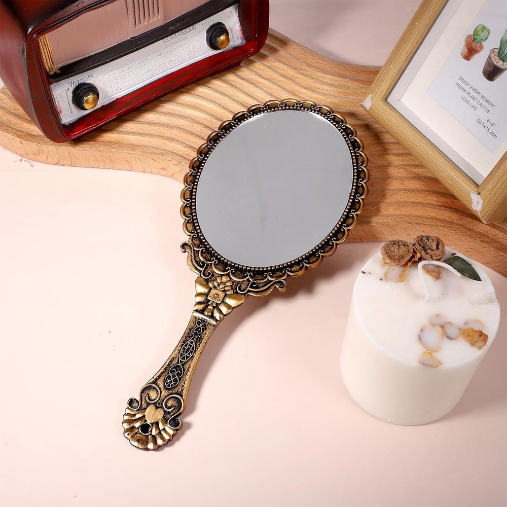 Vintage Hand Mirrors with Handle, Vanity Handheld Makeup Mirror Elegant