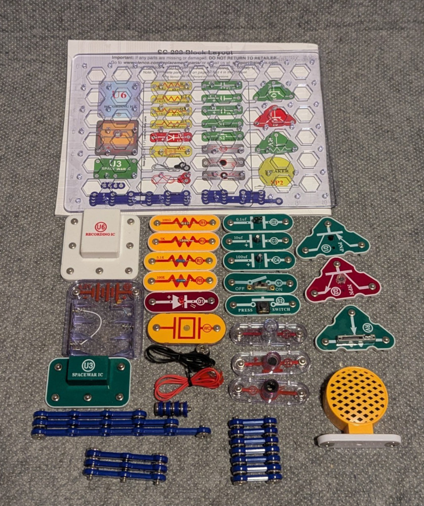 Lot 3 Complete Snap Circuits Electronics Sets 2 SC-100 + 203 Elenco READ-No Box