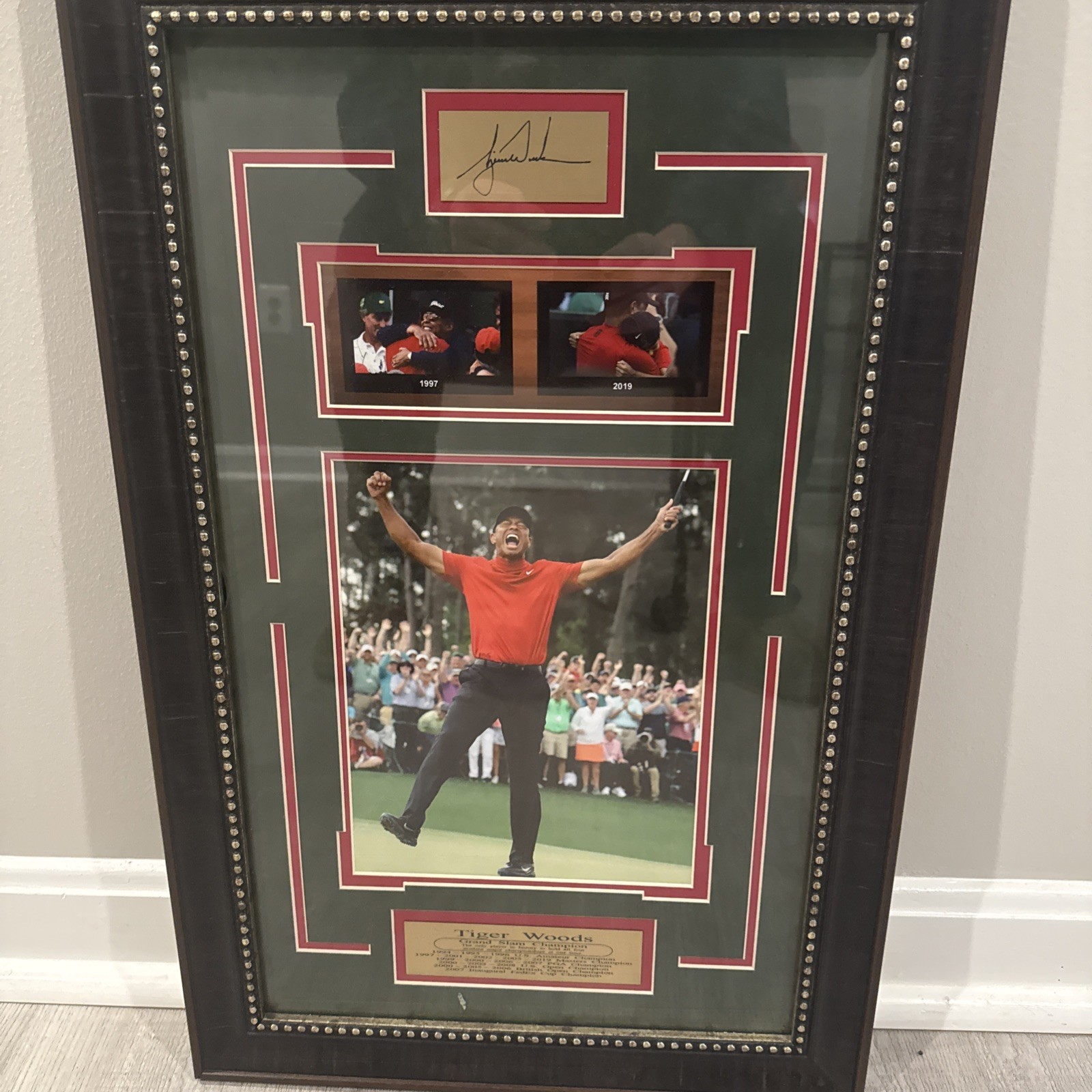 Tiger Woods Golf Grand Slam Champion 24.75" x 16" Framed Collectible