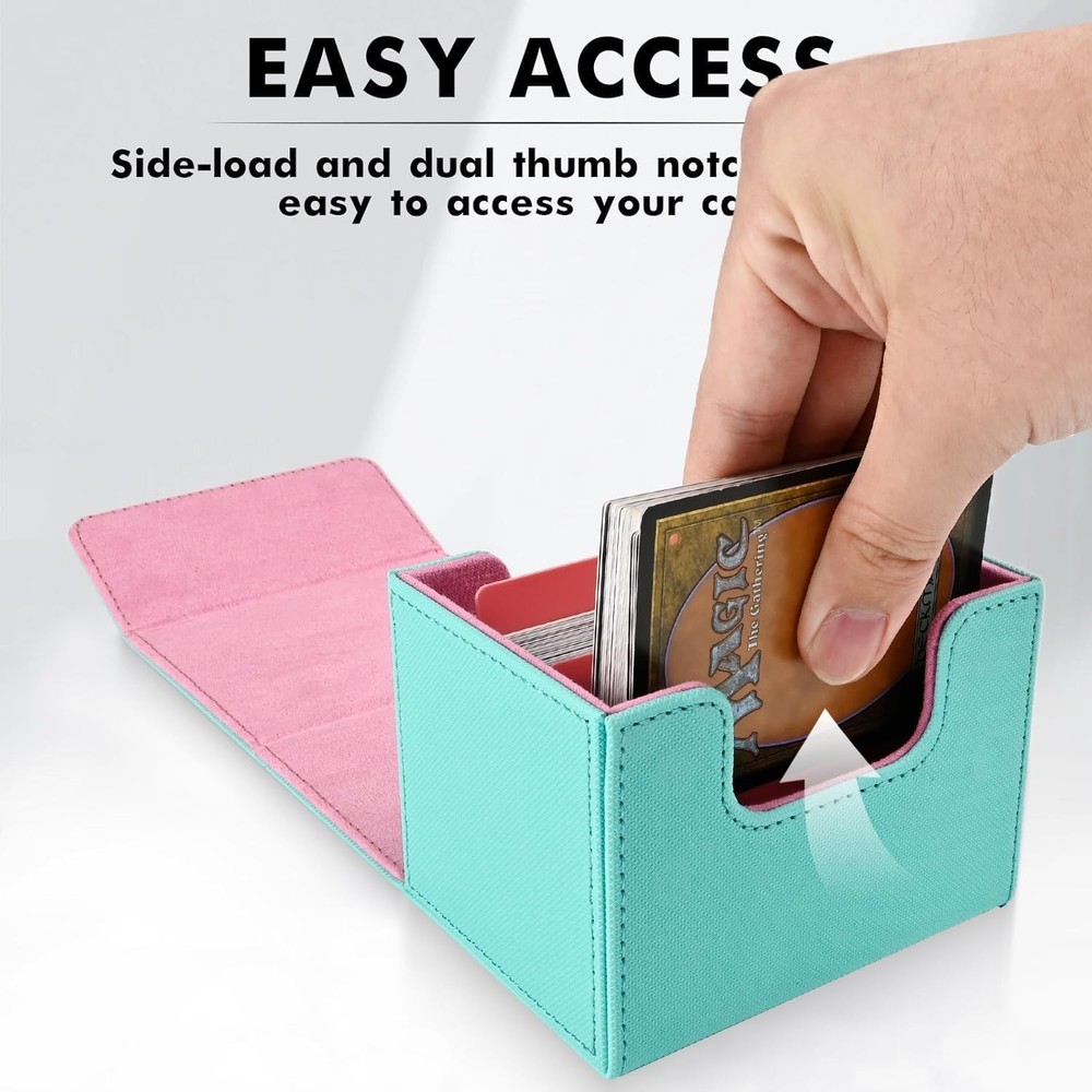 MTG Deck Box with Commander Display Window, Fits 120+ Double-Sleeved Cards, Stro