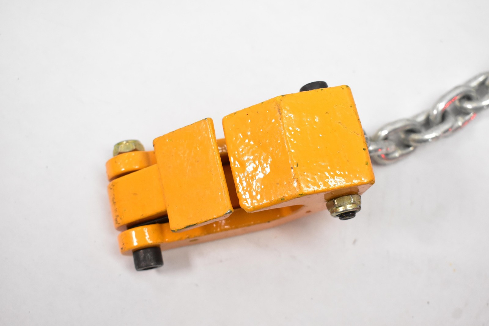 Dual Plate Lifting Clamps With Chain Sling Orange Steel Rigging Hoist Tool