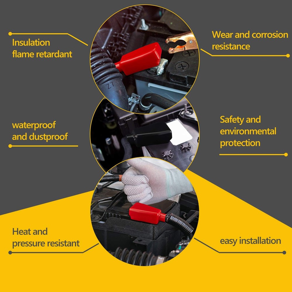 4 Pieces Battery Terminal Covers Insulating Protector...