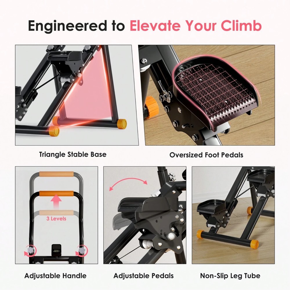 Foldable Stair Stepper, Vertical Climbing Machine, Full-Body Workout, Adjustable