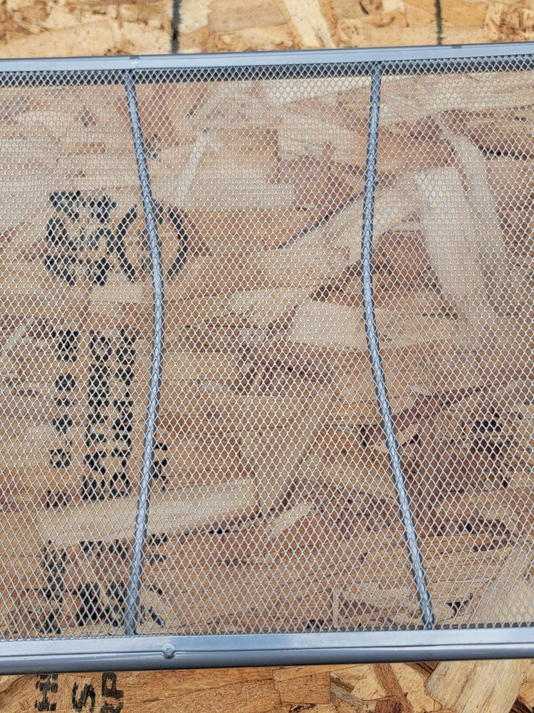 X2 ...Grey Metal Mesh Computer Moniter Stand & Riser W/ Pull Out Shelve