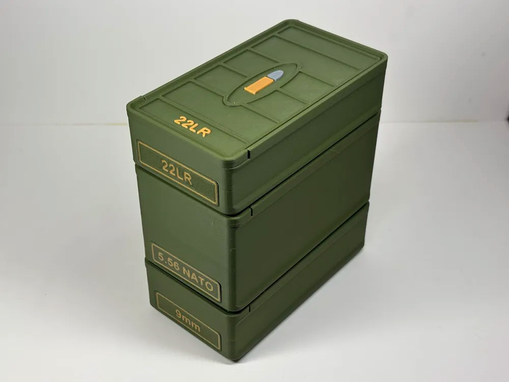 Stackable Ammo Storage Box 9mm Luger 50 Rounds