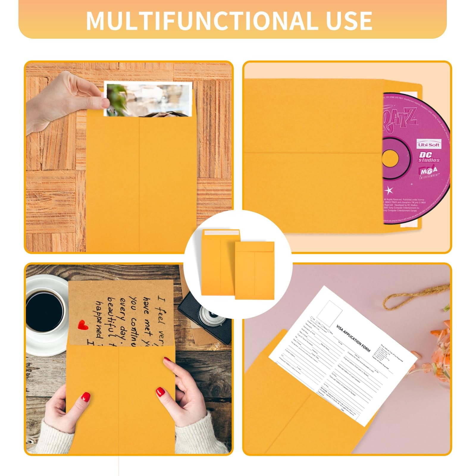 Joyberg 6x9 Envelopes Self Seal, Yellow Envelopes 6x9 Printable, Catalog Mail...