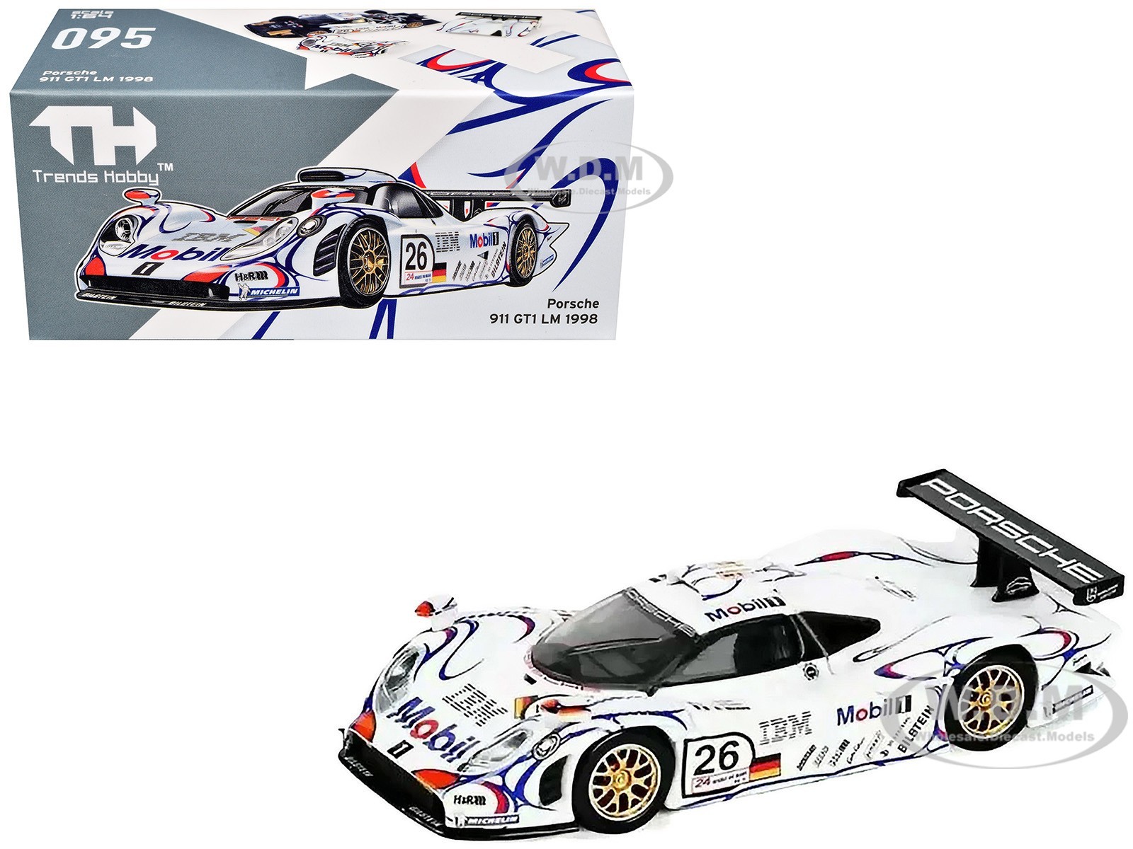PORSCHE 911 GT1 #26 WINNER "24H LE MANS" (1998) 1/64 BY TRENDS HOBBY 241085(B)