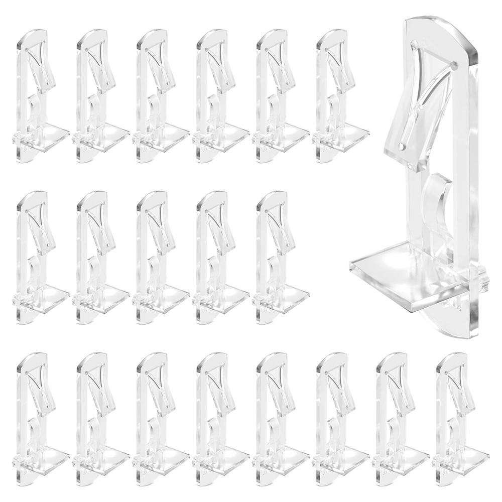 20Pcs Plastic Locking Shelf Pins, 6Mm Locking Shelf Support Peg, Clear Shelf Bra
