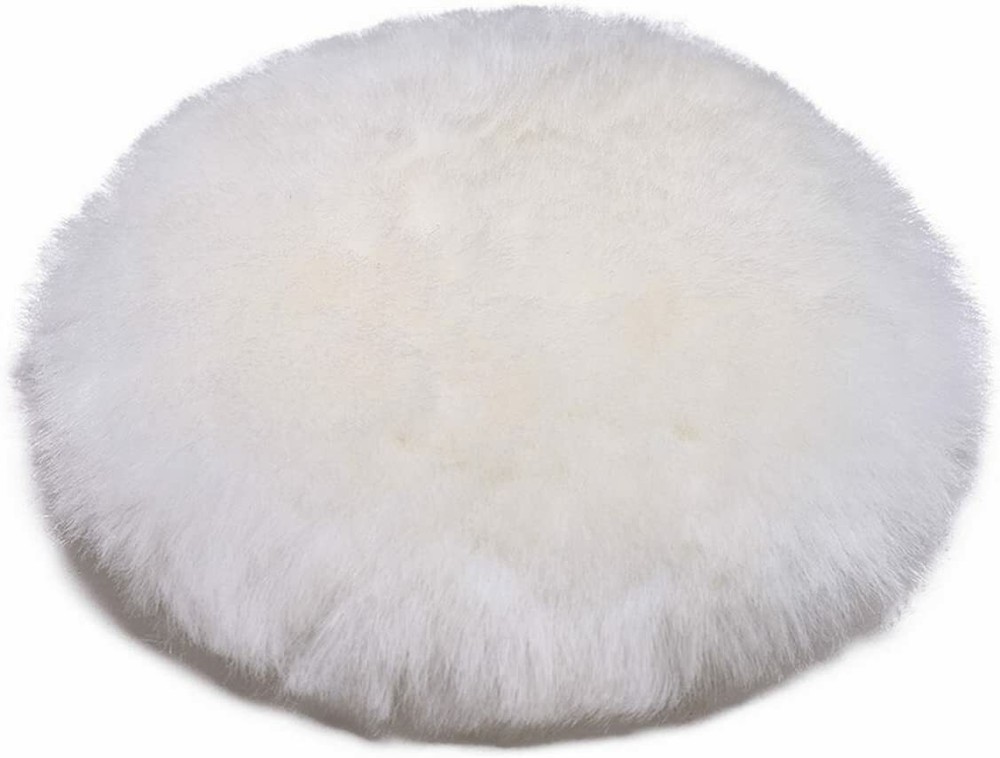 7 inch Lambswool Polishing Waxing Buffing Pads Hook Loop Auto Wool Buffer Wheels