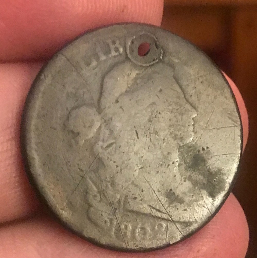 1802 large cent , Good Holed