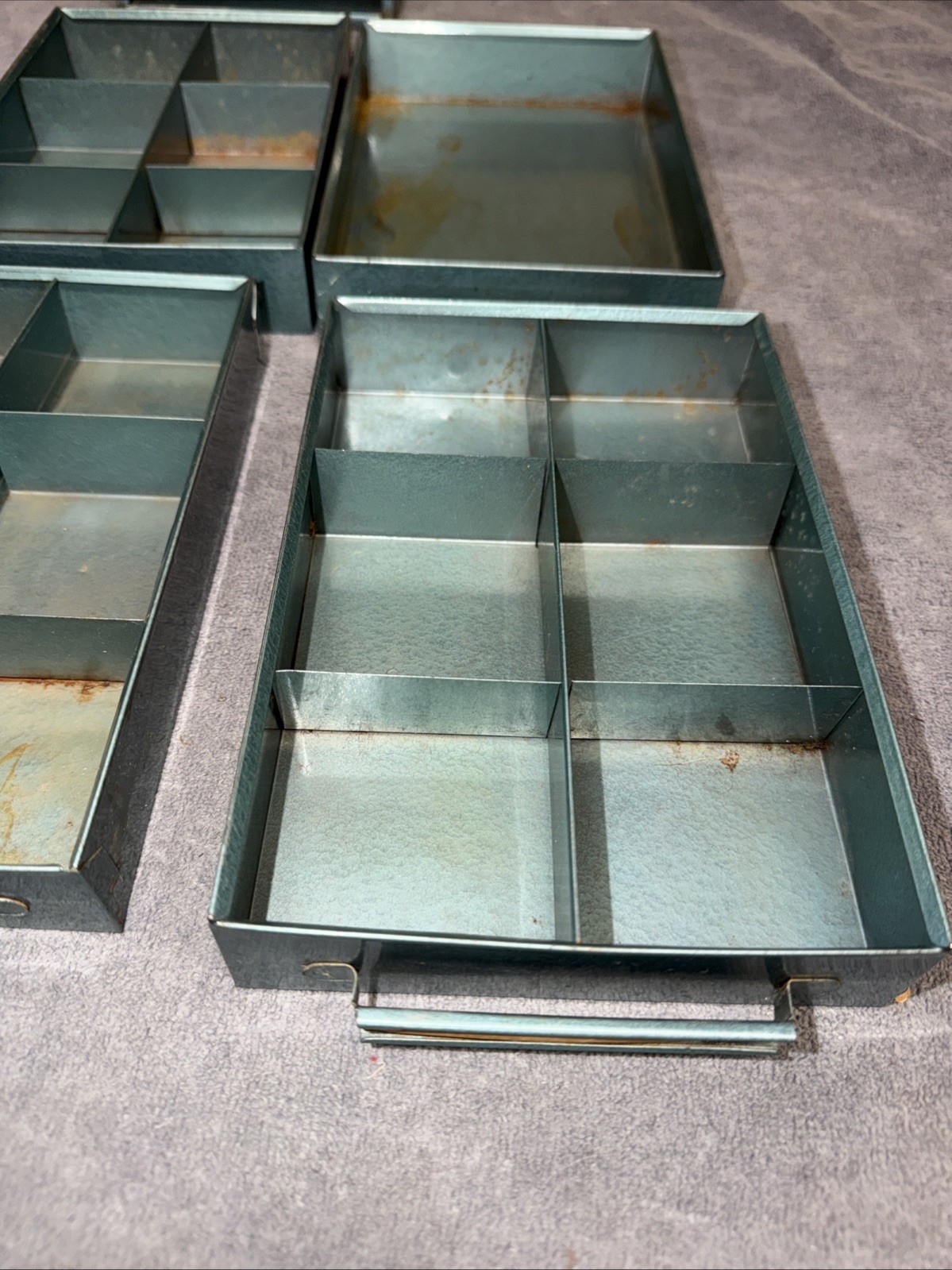 Vintage Metal Industrial 4-Drawer Small Parts Storage Cabinet