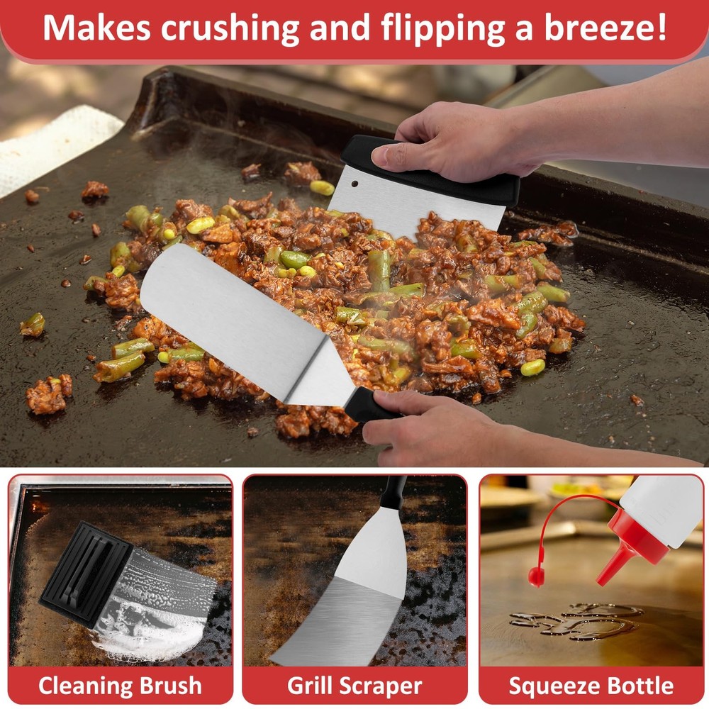 25Pcs Griddle Accessories Kit, Leonyo Flat Top Grill for Silver