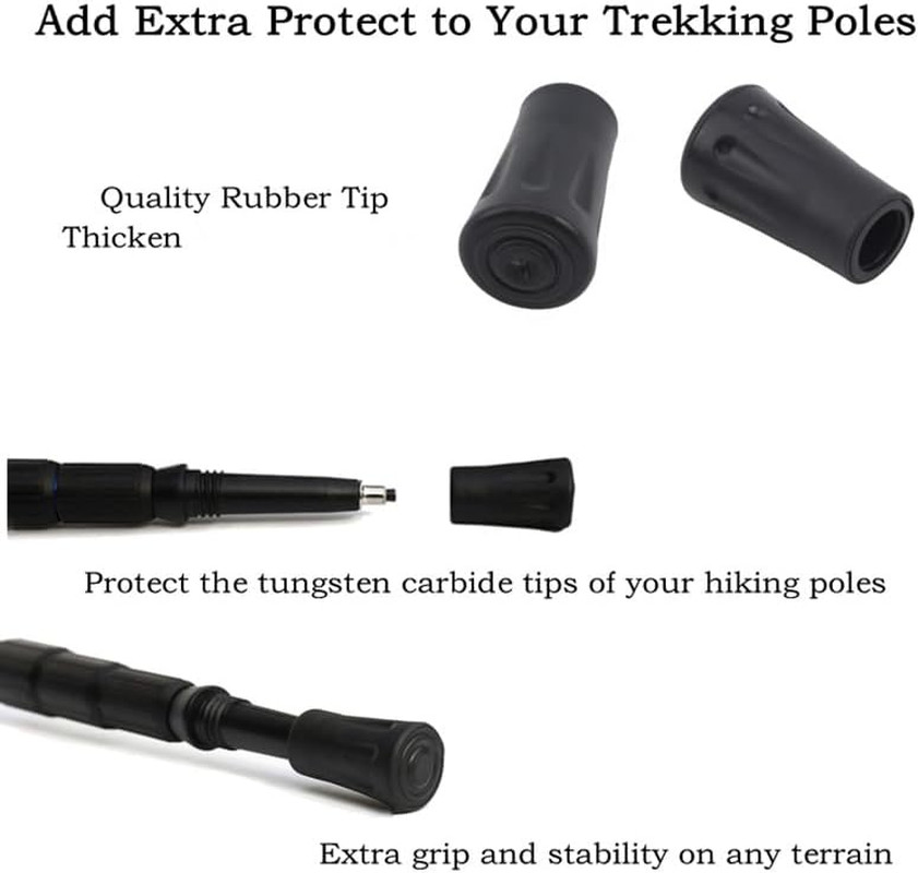 6pcs Walking Stick Tips, Replacement Rubber Tips for Walking Sticks, Trekking...