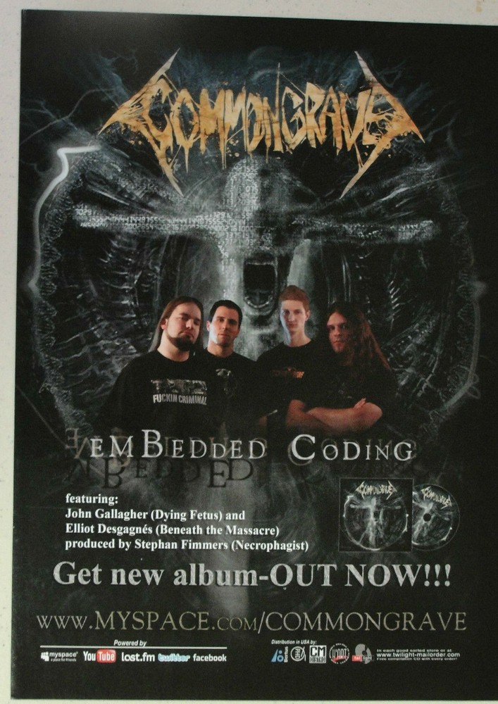 COMMON GRAVE "Embedded Coding" ~ Magazine PRINT AD Dying Fetus 2009