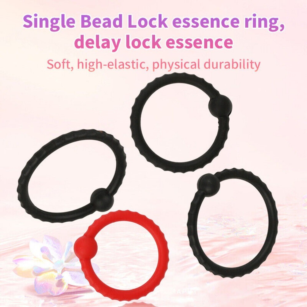 Penis Extender Enlarger Sleeve Ring Reusable Delay Ejaculation for Male 4 Ring