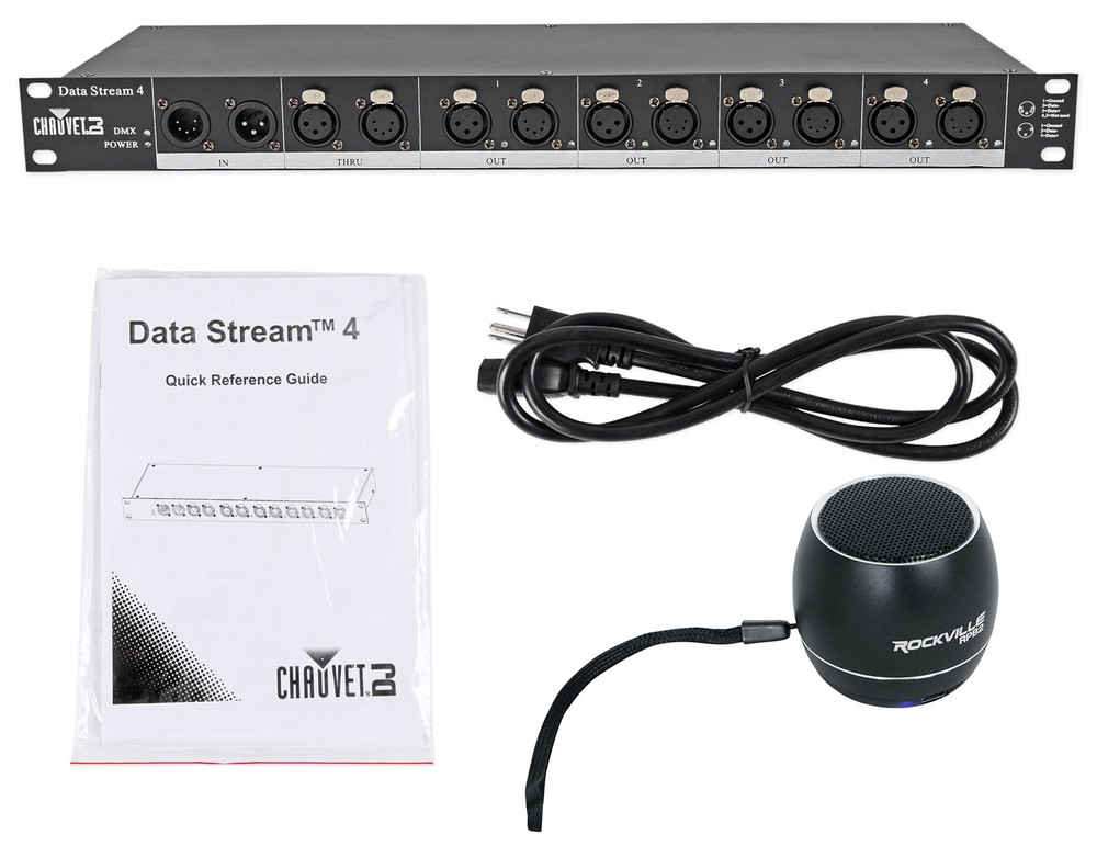 Chauvet DJ Data Stream 4 Datastream 1 - 4 Optical Splitter+Bluetooth Speaker