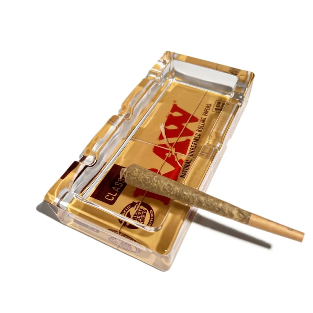 😎 RAW CLASSIC PACK DESIGN GLASS ASHTRAY RECTANGULAR 💕 DEEP ASH CAVITY ✨