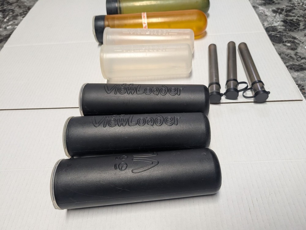 ViewLoader Paintball Pod Set 7 Pods 4 Inserts Used Mixed Colors VL Loader Bundle