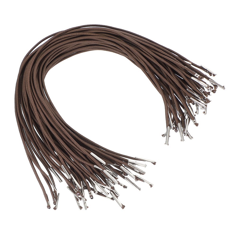50 Pcs 13 Inch Elastic Barbed Cord 2 mm Loop Stretch Round String Khaki