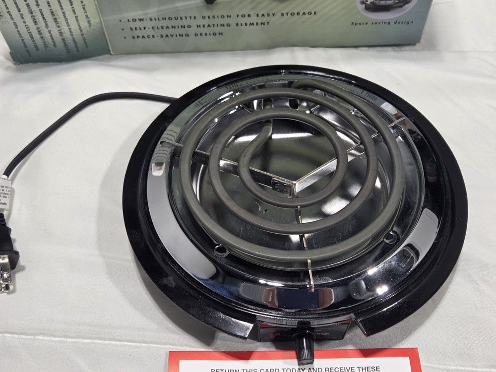 Toastmaster Basic Electric Burner TMSB1 Adjustable Temperature New Open Box