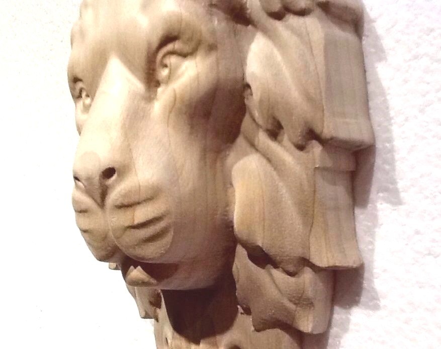 Lion Head Hand Carving Corbel / Applique.